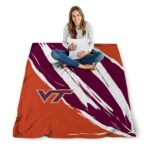 virginia tech hokies brushstrokes maroon white blanket best selling