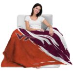 virginia tech hokies brushstrokes maroon white blanket best selling