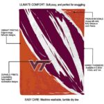virginia tech hokies brushstrokes maroon white blanket best selling