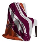 virginia tech hokies brushstrokes maroon white blanket best selling