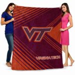 virginia tech hokies diagonal stripes maroon blanket best selling
