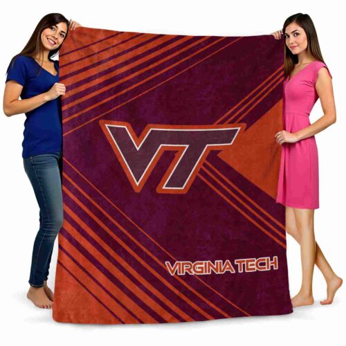 virginia tech hokies diagonal stripes maroon blanket fashion forward