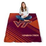 virginia tech hokies diagonal stripes maroon blanket best selling