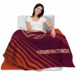 virginia tech hokies diagonal stripes maroon blanket best selling