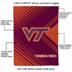 virginia tech hokies diagonal stripes maroon blanket best selling