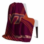 virginia tech hokies diagonal stripes maroon blanket best selling