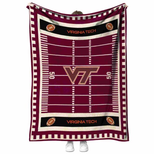 virginia tech hokies football field maroon blanket best selling