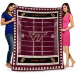 virginia tech hokies football field maroon blanket best selling