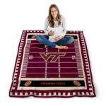 virginia tech hokies football field maroon blanket best selling