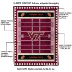 virginia tech hokies football field maroon blanket best selling