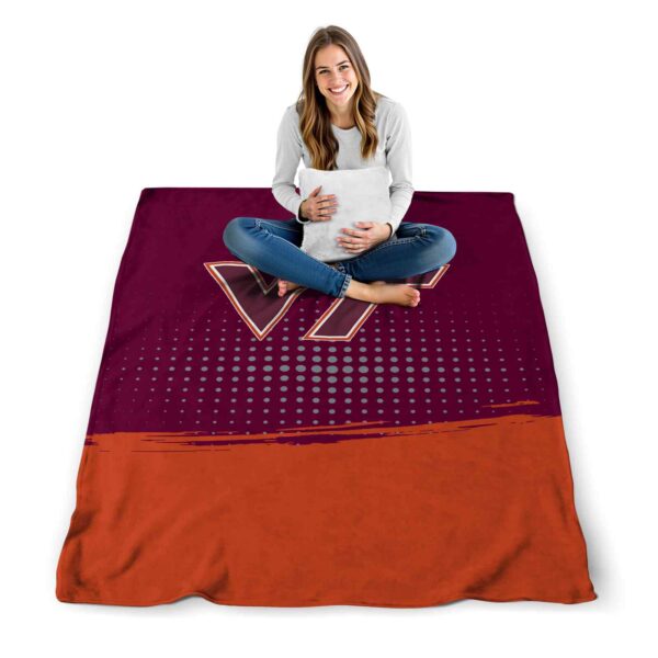 virginia tech hokies gradient dots maroon blanket high quality