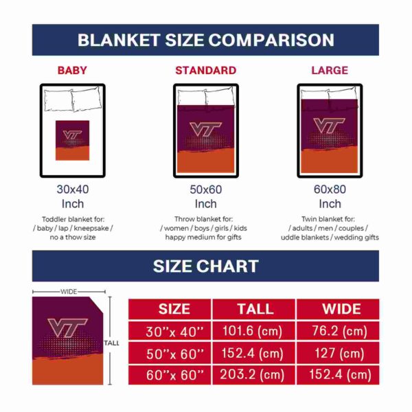 virginia tech hokies gradient dots maroon blanket trendy