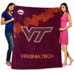virginia tech hokies grunge texture maroon blanket best selling