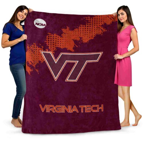 virginia tech hokies grunge texture maroon blanket fashion forward
