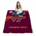 virginia tech hokies grunge texture maroon blanket best selling