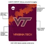 virginia tech hokies grunge texture maroon blanket best selling