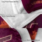 virginia tech hokies grunge texture maroon blanket best selling