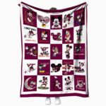 Virginia Tech Hokies Mickey Minnie Maroon White Blanket 1 virginia tech hokies mickey minnie maroon white blanket best selling