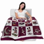 virginia tech hokies mickey minnie maroon white blanket best selling