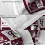 virginia tech hokies mickey minnie maroon white blanket best selling
