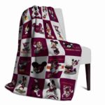 virginia tech hokies mickey minnie maroon white blanket best selling