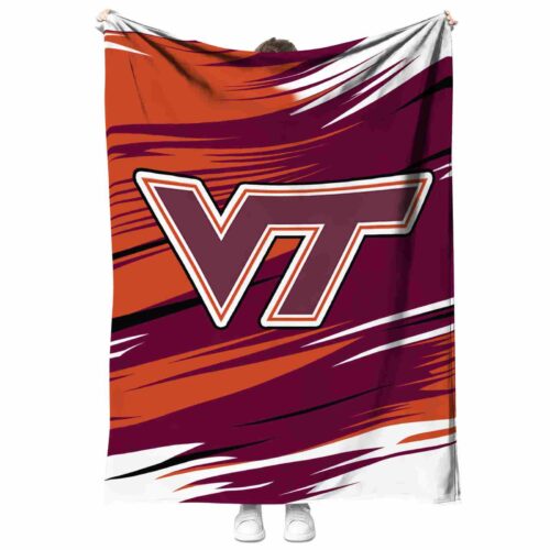 virginia tech hokies paint streaks maroon white blanket best selling