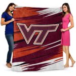 virginia tech hokies paint streaks maroon white blanket best selling