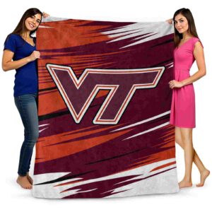 virginia tech hokies paint streaks maroon white blanket fashion forward