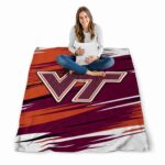 virginia tech hokies paint streaks maroon white blanket best selling