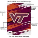 virginia tech hokies paint streaks maroon white blanket best selling