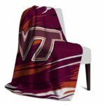 virginia tech hokies paint streaks maroon white blanket best selling