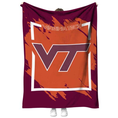 virginia tech hokies splatter effect maroon blanket best selling