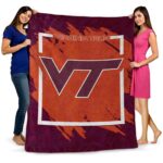 virginia tech hokies splatter effect maroon blanket best selling