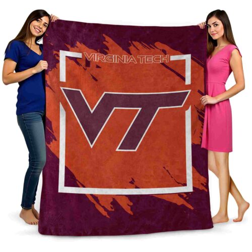 virginia tech hokies splatter effect maroon blanket fashion forward