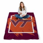 virginia tech hokies splatter effect maroon blanket best selling