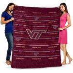 virginia tech hokies striped pattern maroon blanket best selling