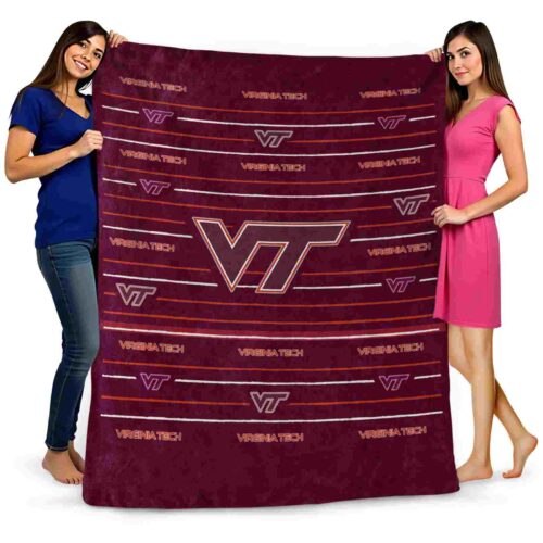 virginia tech hokies striped pattern maroon blanket fashion forward