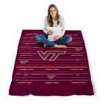 virginia tech hokies striped pattern maroon blanket best selling