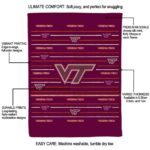 virginia tech hokies striped pattern maroon blanket best selling