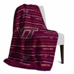 virginia tech hokies striped pattern maroon blanket best selling
