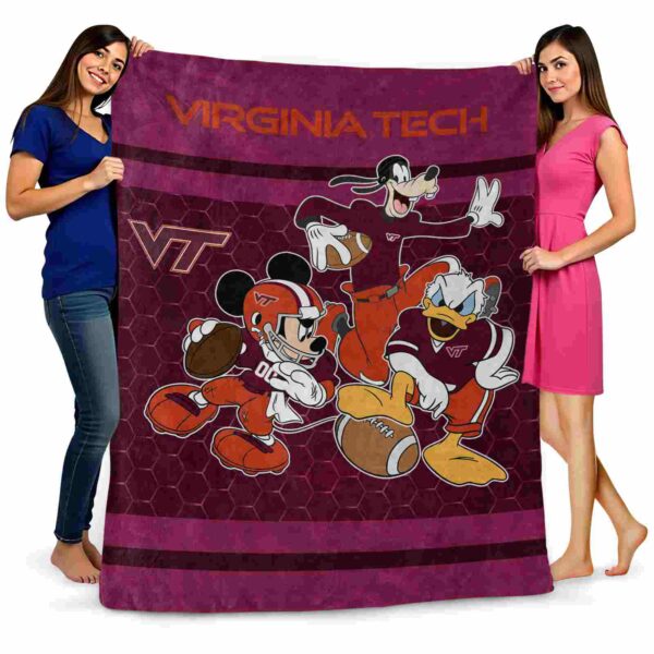 virginia tech hokies three musketeers maroon blanket fashion forward