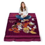 virginia tech hokies three musketeers maroon blanket high quality