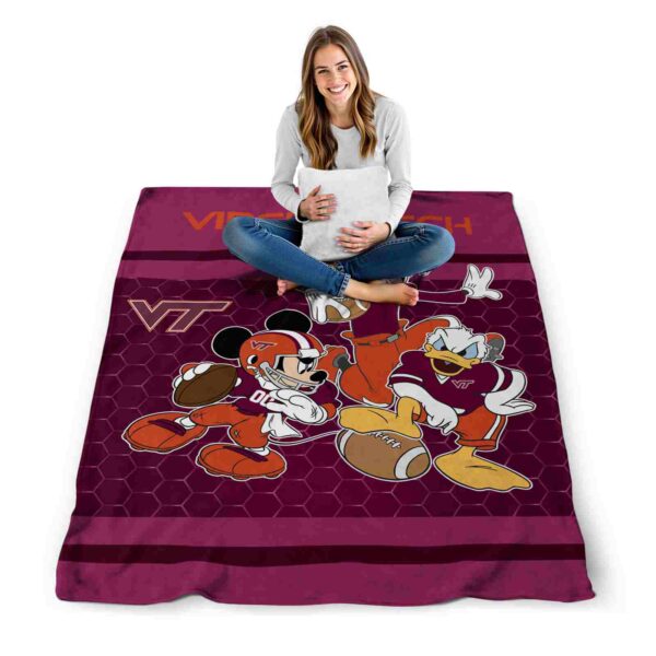 virginia tech hokies three musketeers maroon blanket high quality