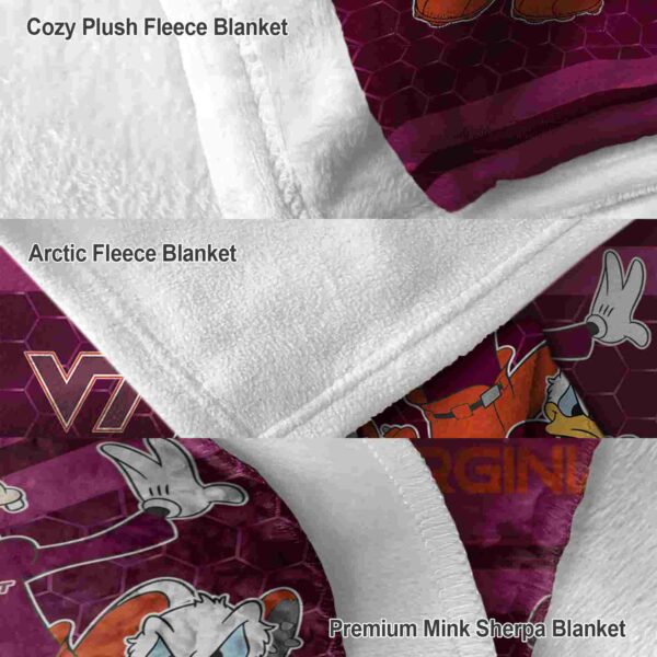virginia tech hokies three musketeers maroon blanket premium grade