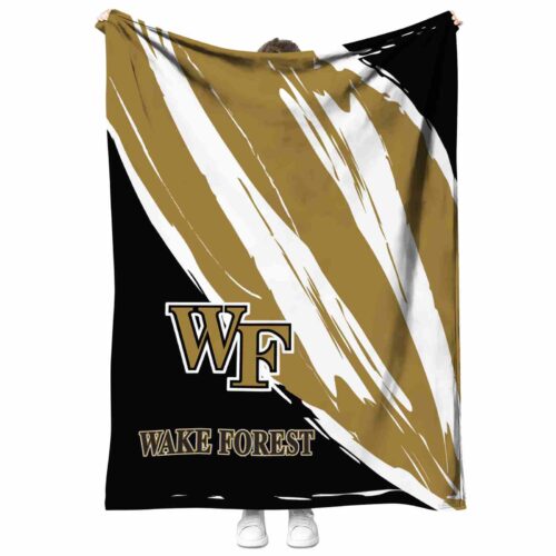 wake forest demon deacons brushstrokes gold white blanket best selling