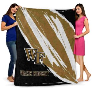 wake forest demon deacons brushstrokes gold white blanket fashion forward