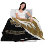 wake forest demon deacons brushstrokes gold white blanket best selling