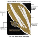 wake forest demon deacons brushstrokes gold white blanket best selling