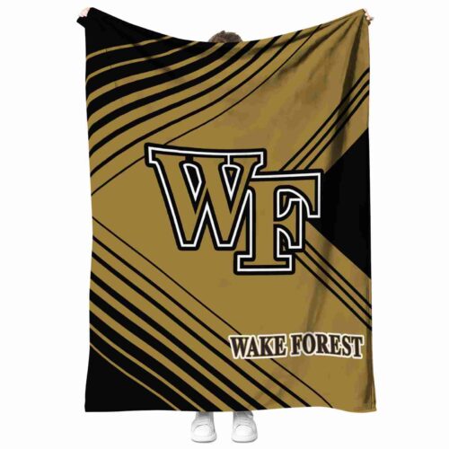 wake forest demon deacons diagonal stripes gold blanket best selling