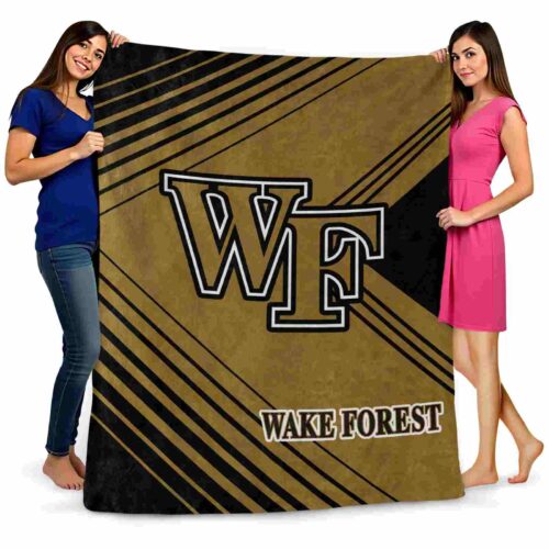 wake forest demon deacons diagonal stripes gold blanket fashion forward